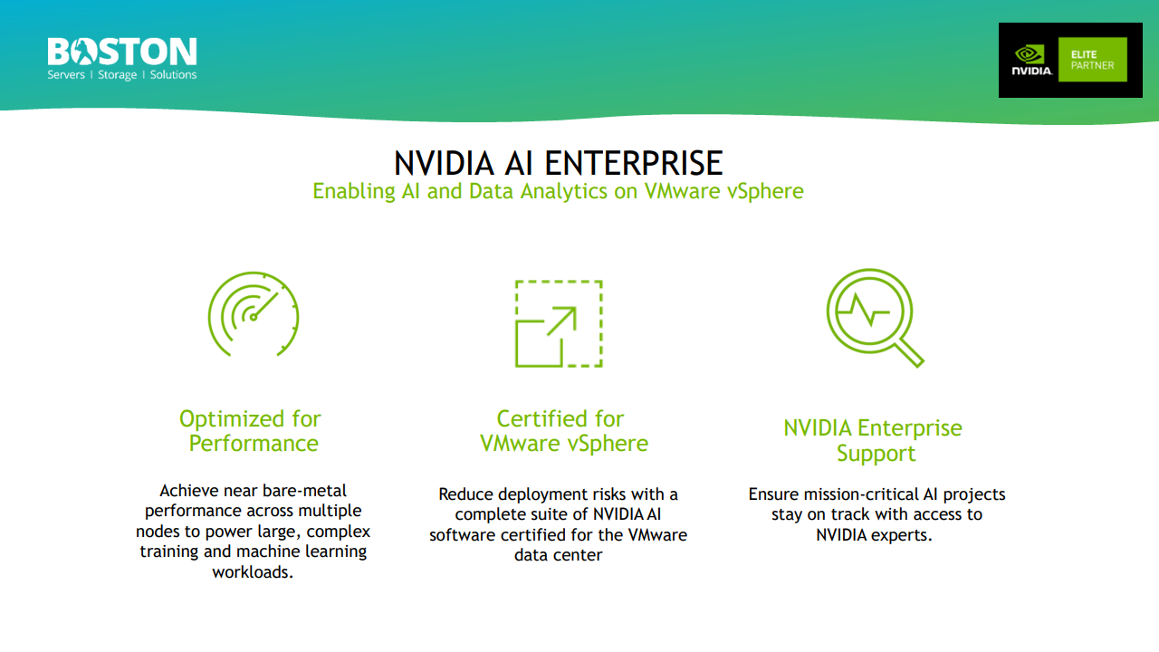 VMware and NVIDIA solutions deliver high performance in machine