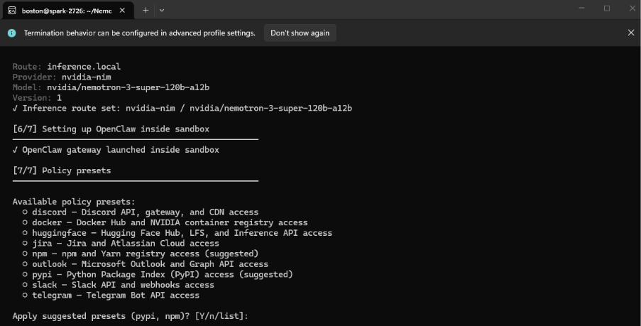 NVIDIA NemoClaw on DGX Spark  - Boston Limited