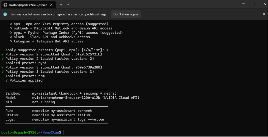 NVIDIA NemoClaw on DGX Spark  - Boston Limited